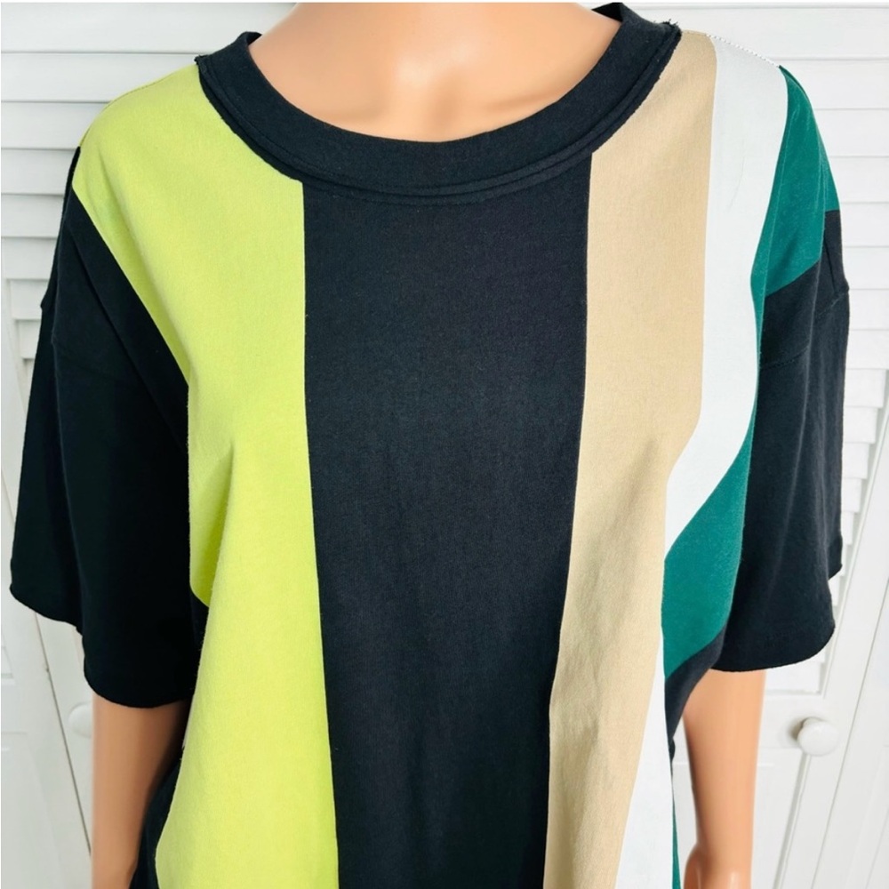 Free People Inspire striped Cropped Tee size Small